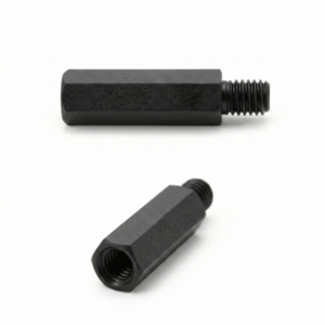 ESPAÇADOR SEXTAVADO EM NYLON PRETO - MACHO-FÊMEA