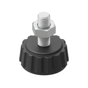 Pé regulável de máquina com rosca de parafuso