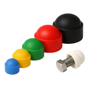 Conjunto de tampas plásticas de várias cores e parafuso