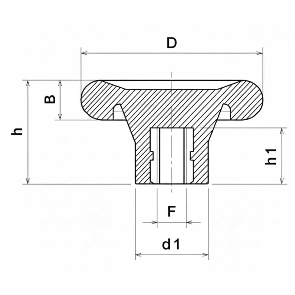 3 Manipulo Margarida em Baquelite Femea Desenho Tecnico