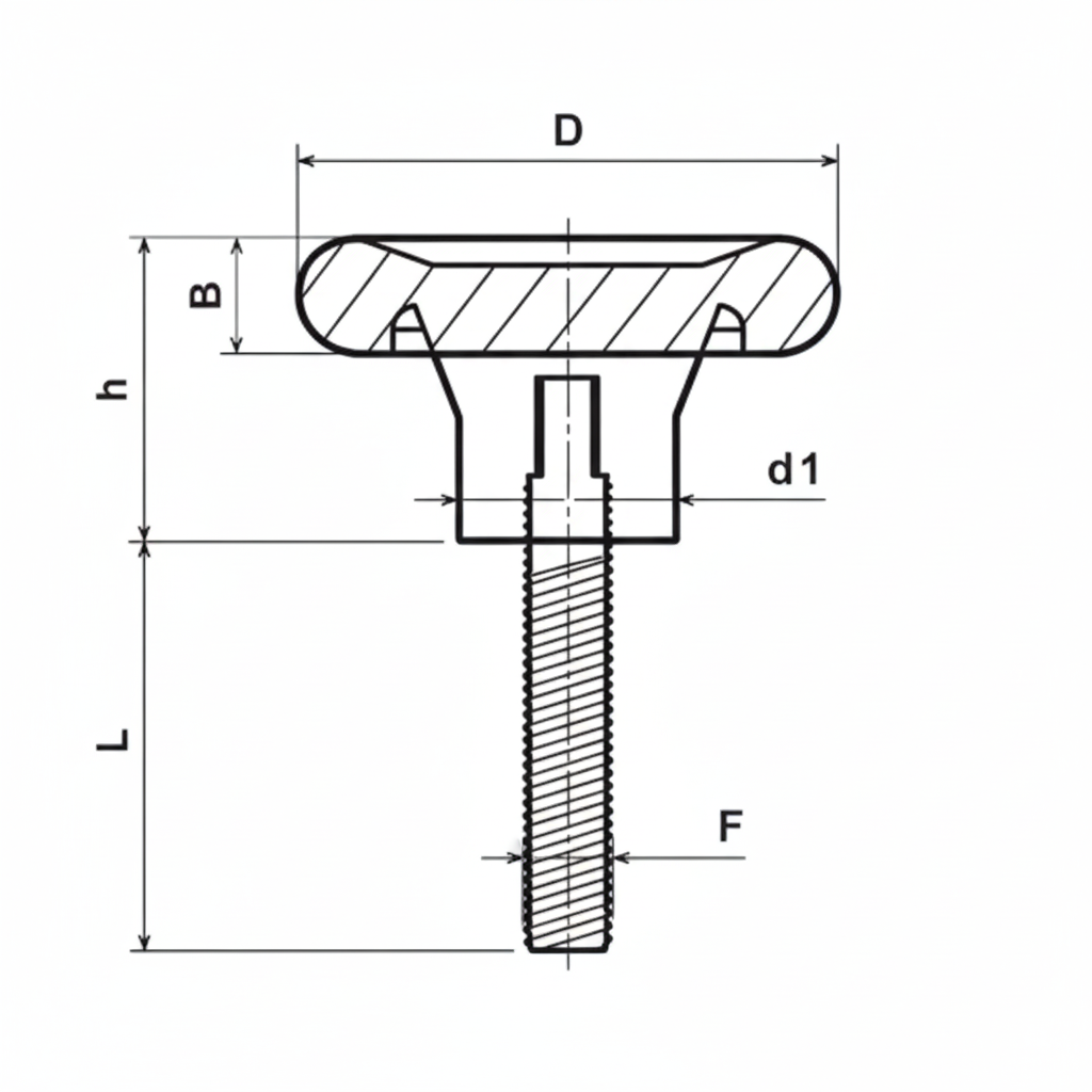 4 Manipulo Margarida em Baquelite Macho Desenho Tecnico