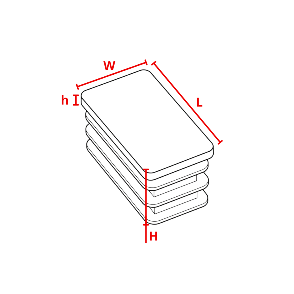 5 Ponteira Retangular Desenho tecnico