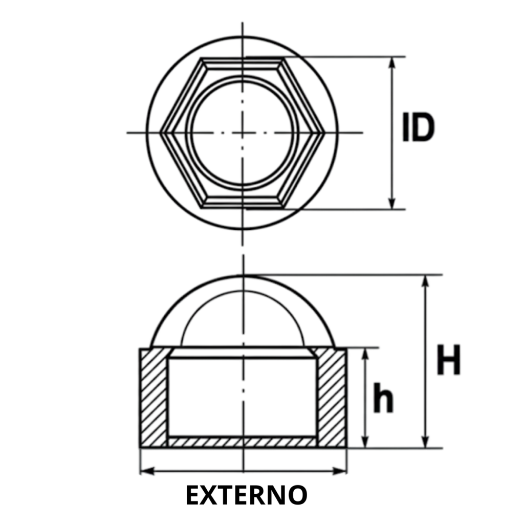Tampa para parafuso Desenho Tecnico