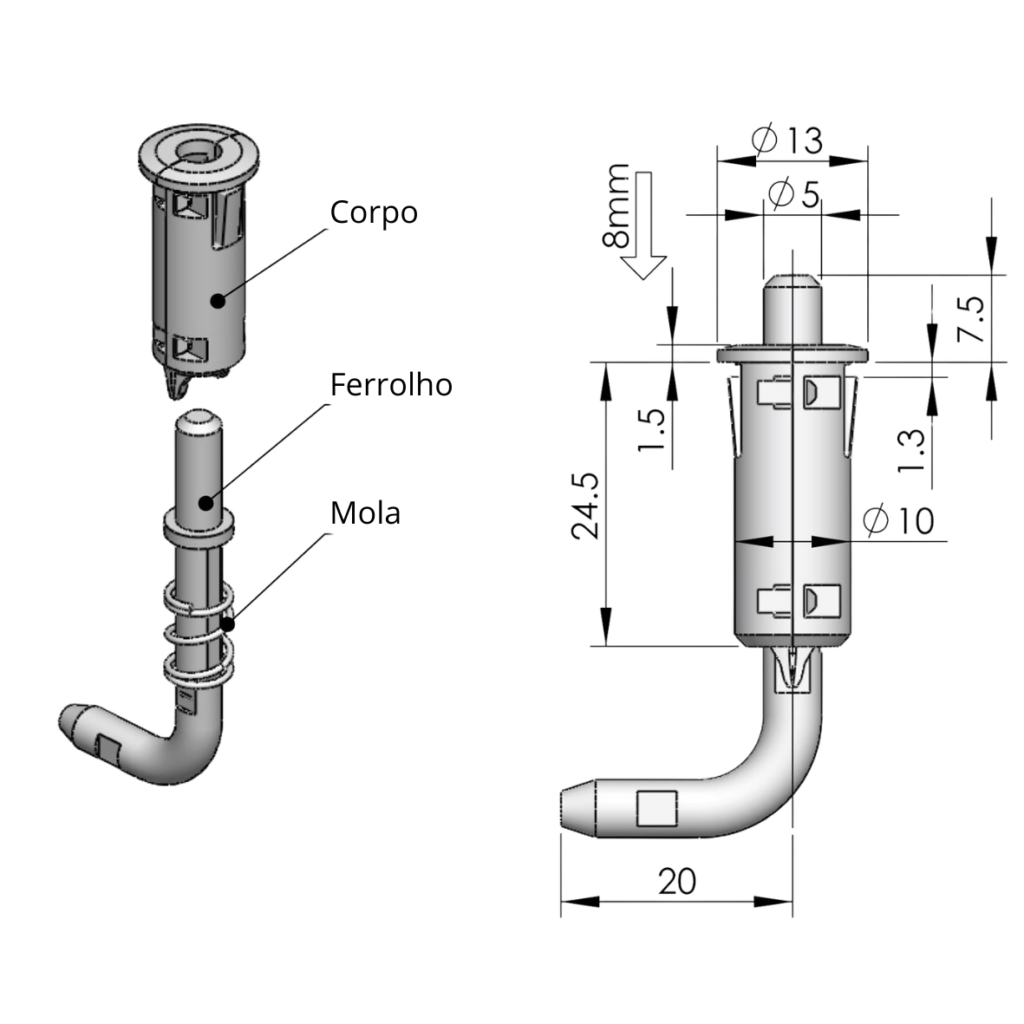 2 Dobradica Removivel Tipo 2 Desenho Tecnico