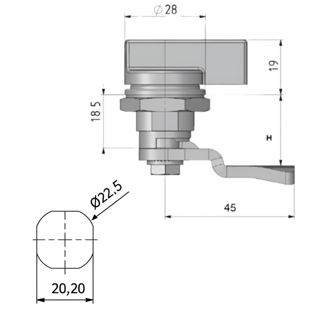 3 Fecho Lingueta Paco Desenho Tecnico