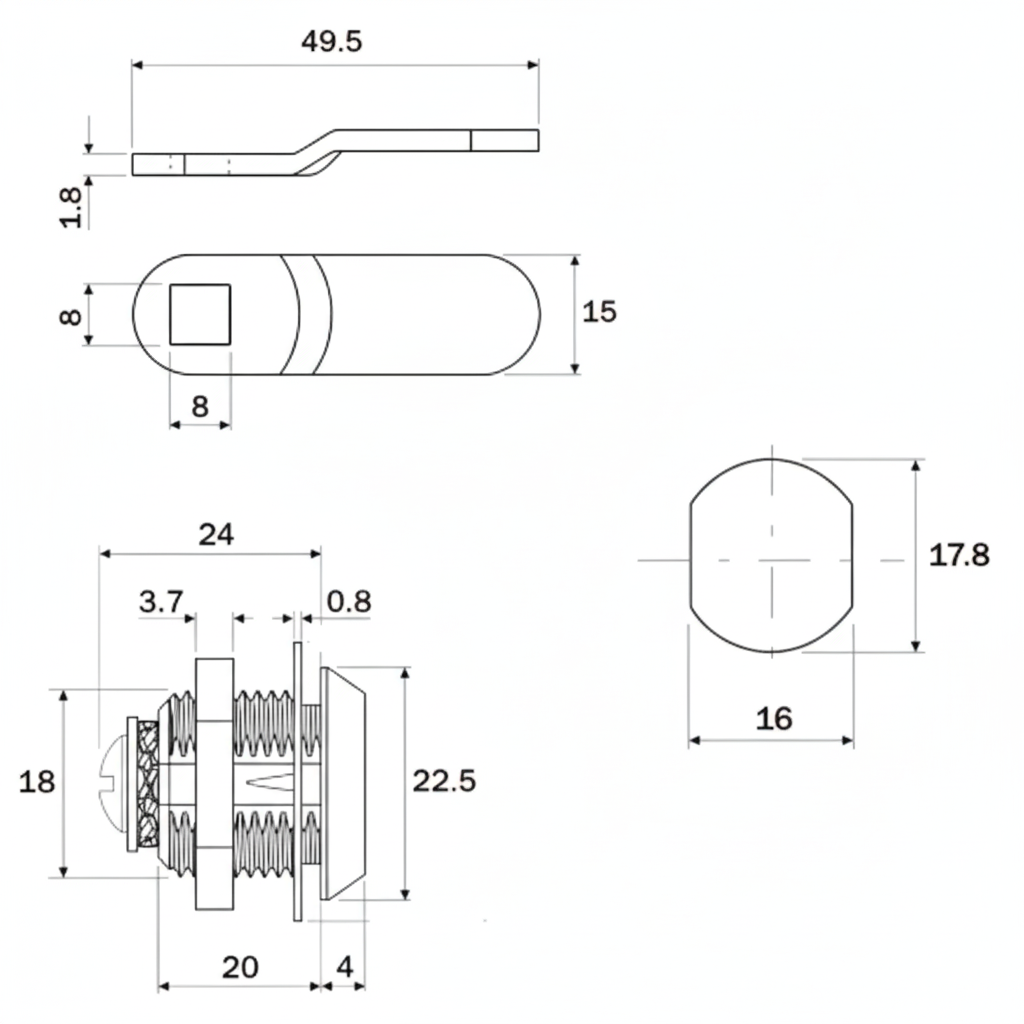3 Fecho Mini Desenho Tecnico
