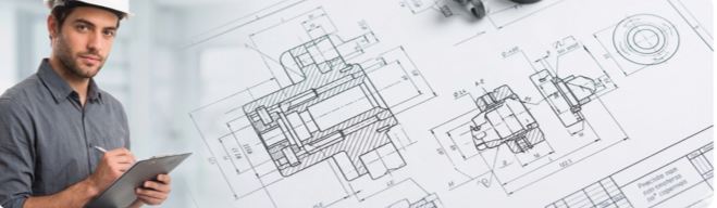 Banner com desenho industrial