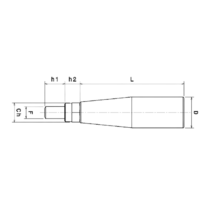 Diagrama técnico de cabos giratórios com medidas h1, h2, L e D