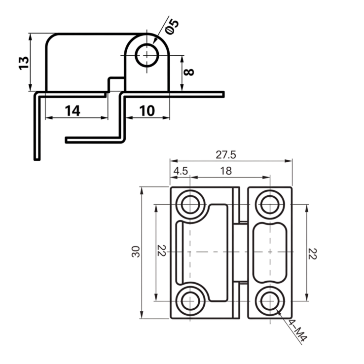 Dobradica Antifurto Desenho Tecnico