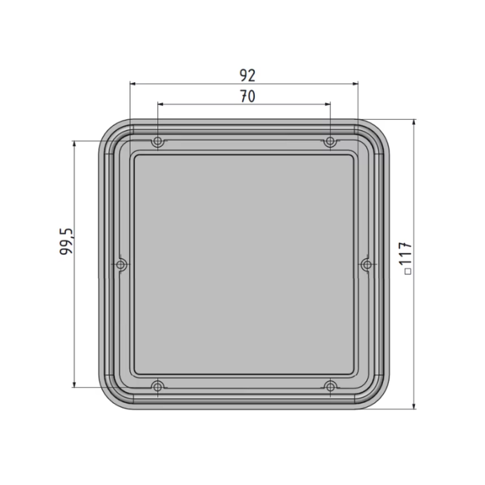 Visor de inspecao Janela quadrada Desenho Tecnico