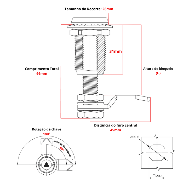 FECHO LINGUETA TRIÂNGULO DE COMPRESSÃO AJUSTÁVEL INOX 304 5 Desenho Tecnico Fecho Lingueta de Compressao e regulagem H triangulo