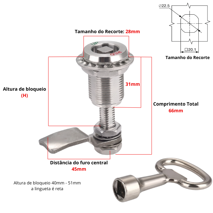 FECHO LINGUETA QUADRADO DE COMPRESSÃO AJUSTÁVEL INOX 304 2 FECHO LINGUETA QUADRADO DE COMPRESSÃO AJUSTÁVEL INOX 304 - Imagem 2